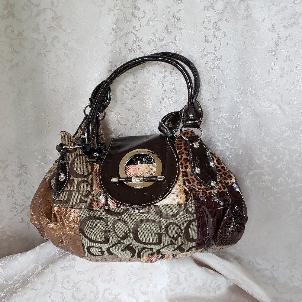 Large G-Monogram Patchwork Hobo purse. Handbag